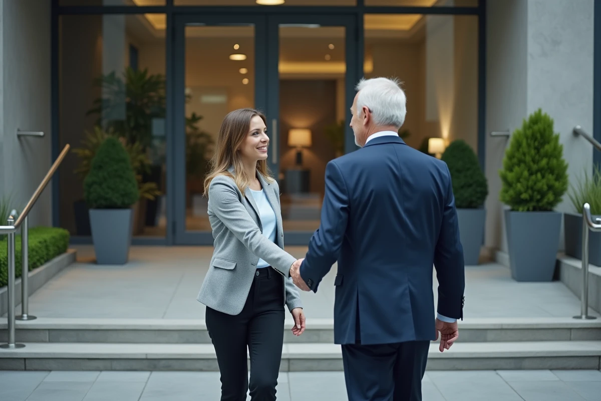 Homme plus âgé serrant la main d